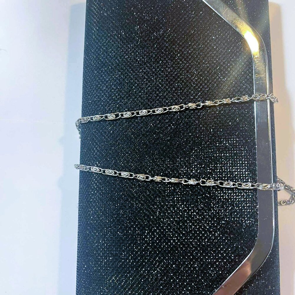 Ardene Black Sparkling Evening Bag – Silver Accents, Brand New -NWT